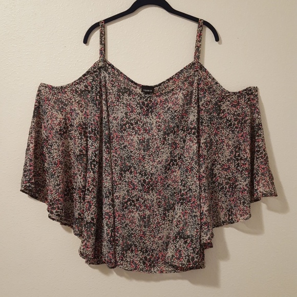 torrid Tops - Torrid Floral Cold Shoulder Blouse
